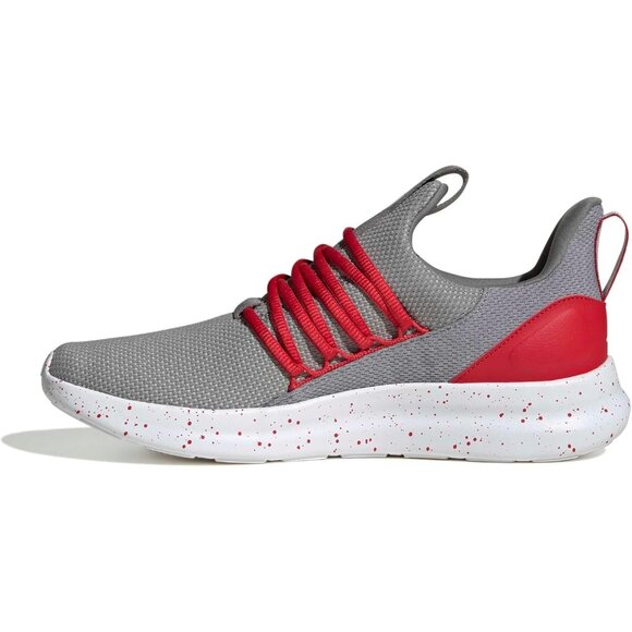 ⚡Adidas Men Grey/Better Scarlet/White Imported Rubber Lite Racer Pull-On Shoes - Picture 1 of 7